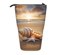 LKHVGY Astuccio verticale retrattile con stampa paesaggio di conchiglie sulla spiaggia borsa portaoggetti per ufficio viaggi borse trucco quotidiano, Come nella foto, Taglia unica, Astuccio