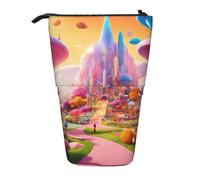 LKHVGY Custodia verticale retrattile con stampa Candy Land, adatta per penne, cosmetici e piccoli oggetti essenziali, uso quotidiano, Come nella foto, Taglia unica, Astuccio telescopico