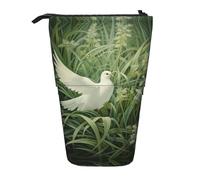 LKHVGY Grass and Dove - Astuccio telescopico per matite e matite, organizer per cancelleria, con cerniera, Nero , Taglia unica, Astuccio telescopico