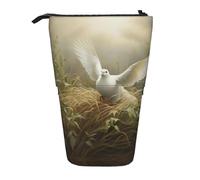 LKHVGY Grass and Dove - Astuccio telescopico per matite e matite, organizer per cancelleria, con cerniera, Nero , Taglia unica, Astuccio telescopico