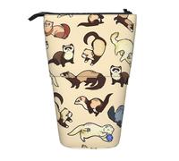 LKHVGY Hairy Ferret - Astuccio multifunzione per matite, trousse per trucchi, adatto per ufficio e trasporto quotidiano, nero, taglia unica, portamonete, Come nella foto, Taglia unica, Astuccio