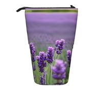 LKHVGY Hairy Ferret - Astuccio telescopico multifunzione, per cancelleria, ufficio, portapenne, Fiori Colorati Lavanda Viola, Taglia unica, Astuccio telescopico
