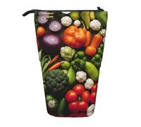 LKHVGY Introduzione di varie verdure stampa in piedi cassa della matita, sacchetto telescopico della penna, portamatite portatile per studio o forniture per ufficio, Come nella foto, Taglia unica