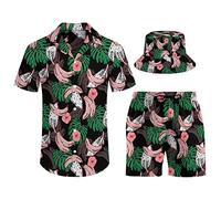 LKHVGY Palm-Tree Flamingo Party Shorts Camicia Uomo Costume da bagno Costume da Pescatore Veloce Cappello da Pescatore Pantaloncini da Spiaggia Casual Tuta da Spiaggia, Stile-3-1, M