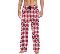 LKHVGY Pantaloni da pigiama da uomo con tasche, pantaloni da notte da uomo, Multi- Cuori scozzesi, M