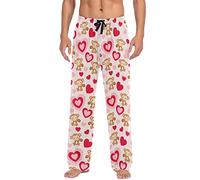 LKHVGY Pantaloni da pigiama da uomo con tasche, taglie S, M, L, XL, XXL, Multi- Scimmia San Valentino, XL
