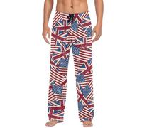 LKHVGY Pantaloni da pigiama da uomo, morbidi e comodi, con bandiera americana, con tasche, Come nella foto, L