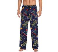 LKHVGY Pantaloni da pigiama da uomo, pantaloni da notte con tasche, Razzo robot multiplo, XL