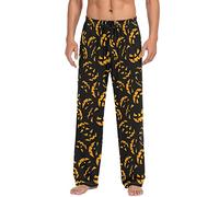 LKHVGY Pantaloni da pigiama da uomo, pantaloni separati, morbidi, da uomo, con tasche, Multi- Zucca di Halloween, L