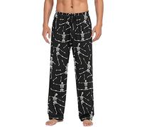 LKHVGY Pantaloni da pigiama da uomo, pantaloni separati, morbidi, da uomo, con tasche, Scheletro di Halloween multiplo, XXL