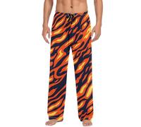 LKHVGY Pantaloni da pigiama da uomo super morbidi con fiamme di fuoco, pantaloni da salotto con tasche, Fiamma di fuoco, M