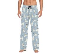 LKHVGY Pantaloni pigiama da uomo in cotone morbido e comodo per dormire e rilassare cani dalmata con tasche, Come nella foto, XXL