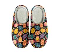 LKHVGY Pantofole da donna, calde, comode, in memory foam, con suola antiscivolo, Uovo di Pasqua, 11/11.5 UK Wide