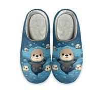 LKHVGY Pantofole da donna, comode, calde, in peluche, pantofola da casa, stile retrò, morbide pantofole pelose, Graziosa londra., 41.5/42.5 EU largo