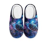 LKHVGY Pantofole da donna e uomo, morbide, antiscivolo, per camera da letto, scarpe da casa, calde e accoglienti, in peluche, Tartaruga marina blu, 38/39 EU largo