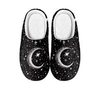 LKHVGY Pantofole da donna e uomo, morbide, calde, antiscivolo, stile casual, per la casa, Gotico Luna Stelle 1, 41.5/42.5 EU largo
