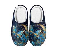 LKHVGY Pantofole da donna e uomo, morbide, calde, antiscivolo, stile casual, per la casa, Luna farfalla 1, 38/39 EU largo