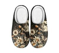 LKHVGY Pantofole da donna e uomo, morbide, calde, antiscivolo, stile casual, per la casa, Luna Margherita 4, 41.5/42.5 EU largo