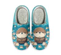 LKHVGY Pantofole da donna e uomo, scarpe da casa, per interni ed esterni, antiscivolo, calde e accoglienti, in schiuma, Graziosa londra., 41.5/42.5 EU largo