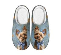 LKHVGY Pantofole da donna invernali in memory foam, scarpe da casa per interni accoglienti e pelose per camera da letto, Yorkshire Terrier, 39.5/40.5 EU