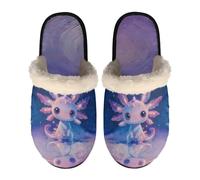 LKHVGY Pantofole da donna per interni, pantofole antiscivolo per camera da letto, punta chiusa, Carino Axolotl, Medium