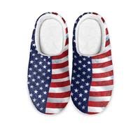 LKHVGY Pantofole da spa, in memory foam, antiscivolo, con punta chiusa, lavabili, per hotel, ospiti, viaggi, sposa, Bandiera americana., 12/12.5 UK Wide