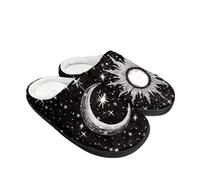 LKHVGY Pantofole da uomo calde per camera da letto, comode, scarpe da casa per adolescenti e ragazzi, scarpe invernali per la casa, Sole Luna, 11/11.5 UK Wide