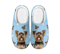 LKHVGY Pantofole in memory foam per le donne invernali da casa per interni accoglienti pantofole pelose per camera da letto, Cane Yorkshire Terrier, 11/11.5 UK Wide