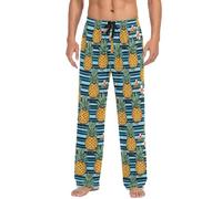 LKHVGY Pines - Pantaloni da pigiama da uomo, a righe, morbidi, lunghi, con tasche, Come nella foto, L