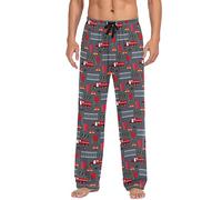 LKHVGY Pjs - Pantaloni da pigiama da uomo, con tasche separate, lunghi, Camion dei vigili del fuoco, S