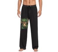 LKHVGY St Patricks Day Shamrocks Cow, pantaloni da pigiama da uomo, morbidi, lunghi, con tasche, Come nella foto, XL