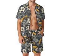 LKHVGY Summer Combo - Set da uomo in due pezzi abbinati, camicia hawaiana con bottoni, stile 8, Stile-2-1, M