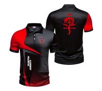 LKIDFIO Polo Uomo per Fullmet-al Alchemi-st, Tee Maglietta a Maniche Corte da Calcio, Adatto per Abbigliamento Leggero Viaggio Casual, Scollatura(Red,M)