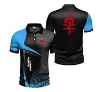LKIDFIO Polo Uomo per Fullmet-al Alchemi-st, Tee Maglietta a Maniche Corte da Calcio, Adatto per Abbigliamento Casual Sportivo, Golf e Tennis, Scollatura(Blue,L)