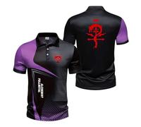 LKIDFIO Polo Uomo per Fullmet-al Alchemi-st, Tee Maglietta a Maniche Corte da Calcio, Adatto per Abbigliamento Casual Sportivo, Golf e Tennis, Scollatura(Purple,L)