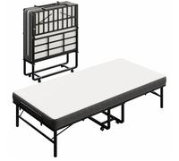 LKIMIO - Letto pieghevole, portatile, arrotolabile, con materassi per adulti, struttura in metallo robusto, salvaspazio, pieghevole per una facile conservazione, misura doppia XL