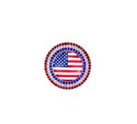 LKingel Spilla a forma di bandiera americana, per uomini e donne, con strass di cristallo a forma di elefante, per commemorare il giorno dell'indipendenza americana, spilla da uomo, Large, Metallo