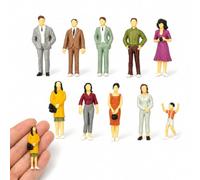 LKJAUOZ 10 Pezzi Mini Persone,Mini Personaggi in Plastica, Figurine per Museo in Miniatura, Modellismo Ferroviario, Miniature per Case delle Bambole e Diorami