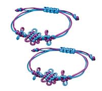 LKJAUOZ 2 Pezzi Bracciali Tessuti, Bracciali dell'Amicizia e Accessori Cosplay Anime, per Fan, Regali e Costumi Halloween, Blu-Viola, con Scatola Regalo