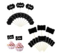 LKJAUOZ 48 Pezzi Lavagnette su Stuzzicadenti, Targhette per Scrivere, Cartellini Prezzi, Accessori Buffet, 2 stili Etichette per Party, Decorazioni Cupcake, Sandwich