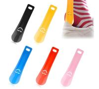 LKJAUOZ 5 Pezzi Mini calzascarpe in plastica, Calzascarpe Corto Plastica Calzante 15 cm, Piccolo Shoe Horn con Gancio, Calza Scarpe Facile da Usare per uomini, donne, bambini