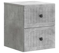 LKJephalotrop Comodino da parete grigio cemento, 33 x 34,5 x 40 cm | Comodino compatto da parete grigio cemento per camera da letto e soggiorno con quattro cassetti per sfruttare al meglio lo