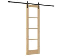 LKJephalotrop Porta scorrevole in legno e vetro, set completo | Porta scorrevole salvaspazio per camera da letto e corridoio, scorrevolezza silenziosa grazie alla guida precisa e alle