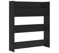 LKJephalotrop Scarpiera da parete nera, 80 x 18 x 90 cm, in legno | Scarpiera salvaspazio da corridoio con 3 ante. Il montaggio a parete garantisce pavimenti puliti e un'altezza flessibile.