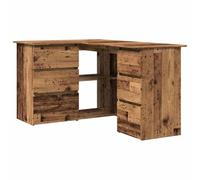 LKJephalotrop Scrivania angolare con 4 cassetti, 145 x 100 x 76 cm | Forma compatta a L per lo studio con 2 ante e capacità di carico di 60 kg per un uso efficiente dello spazio.
