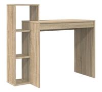 LKJephalotrop Scrivania per computer in rovere Sonoma, 100 x 40 x 90 cm | Tavolo da ufficio compatto con 2 ripiani aperti per studio e soggiorno, superficie facile da pulire.