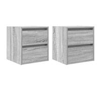 LKJephalotrop Set di 2 comodini da parete grigio Sonoma, 38 x 34 x 40 cm | I pratici armadi sospesi per camera da letto con cassetto garantiscono una libertà ottimale dal pavimento e l'ordine nella