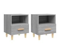 LKJephalotrop Set di 2 comodini grigio sonoma, 40 x 35 x 47 cm, in legno | Comodino scandinavo per camera da letto con vano e cassetto per riporre in ordine le piccole cose quotidiane.