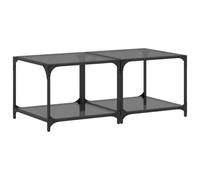 LKJephalotrop Set di 2 tavolini da caffè con ripiano in vetro, 50 x 50 x 40 | Set di 2 tavolini moderni in vetro e acciaio per soggiorno e salotto, facili da pulire e dal design elegante senza tempo.