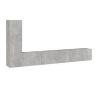 LKJephalotrop Set di 3 mobili per TV da parete, colore grigio cemento | Montaggio a parete salvaspazio per soggiorno e camera da letto con molto spazio dietro porte chiuse in cemento.